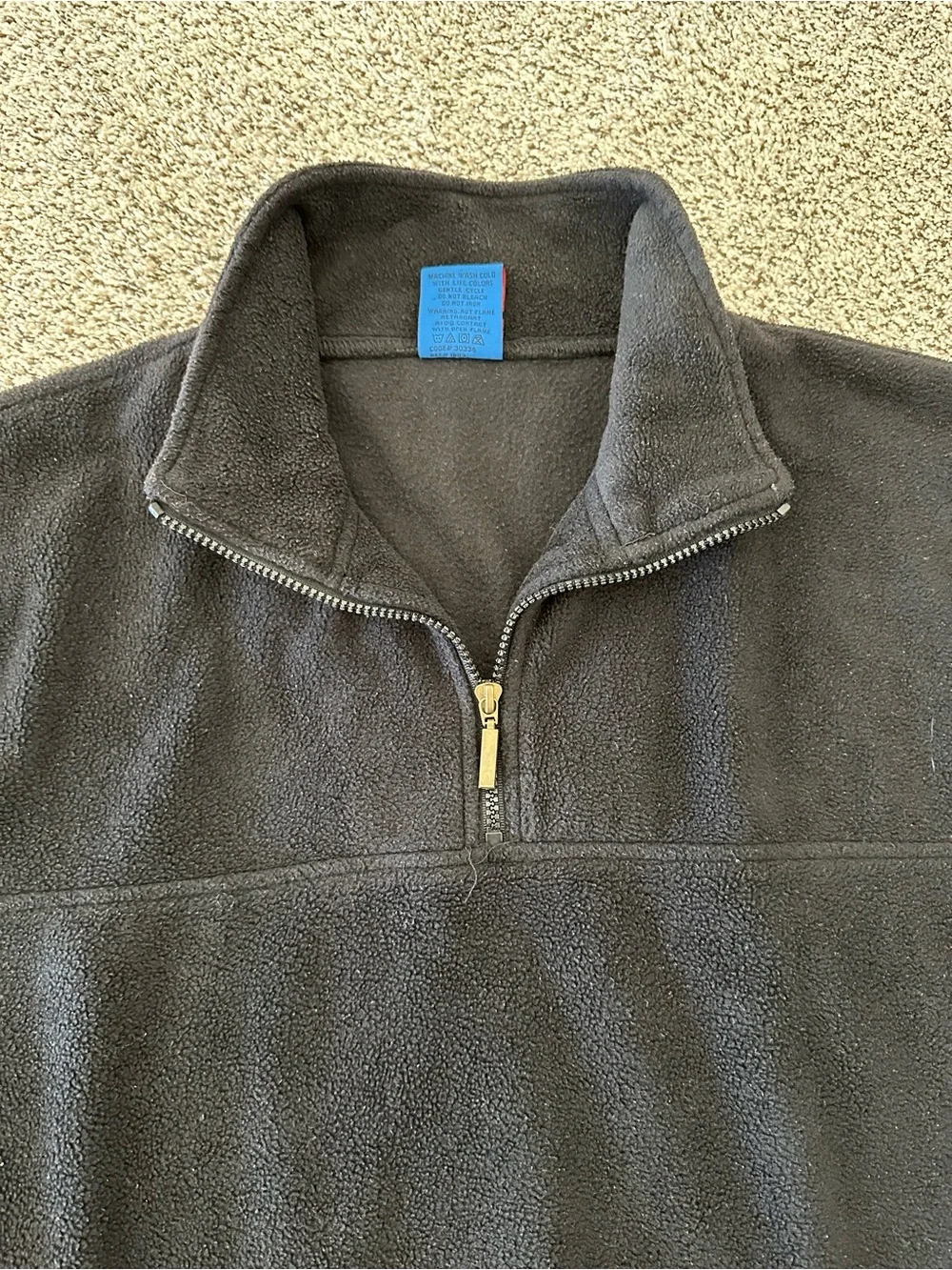 Men's Black Half-Zip Fleece Pullover
